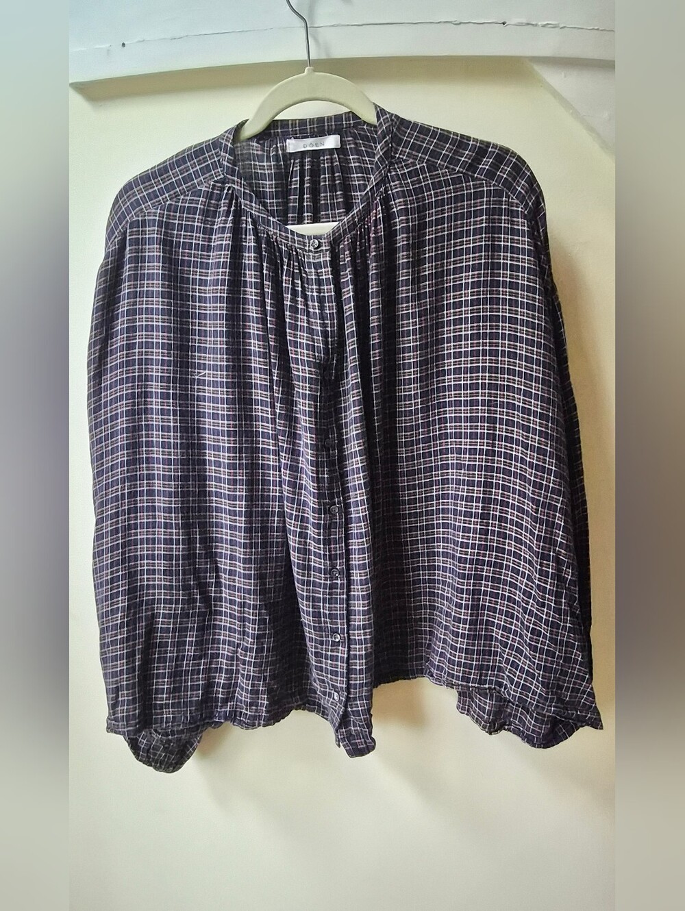 DÔEN Jane Blouse Park Lane Plaid Organic Cotton